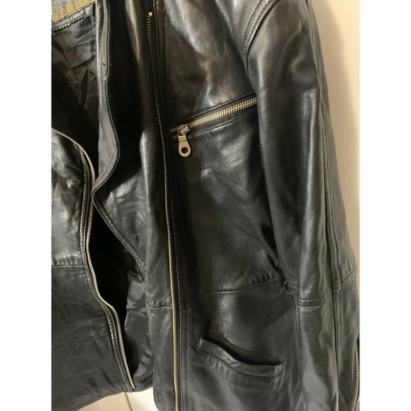 Vtg Miropa Black Leather Jacket Men’s Sz S - Picture 6 of 12